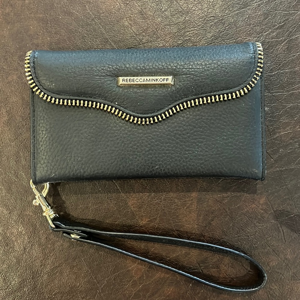 COPY - Rebecca Minkoff, iPhone 6S (or lower) wallet, wristlet, black leather